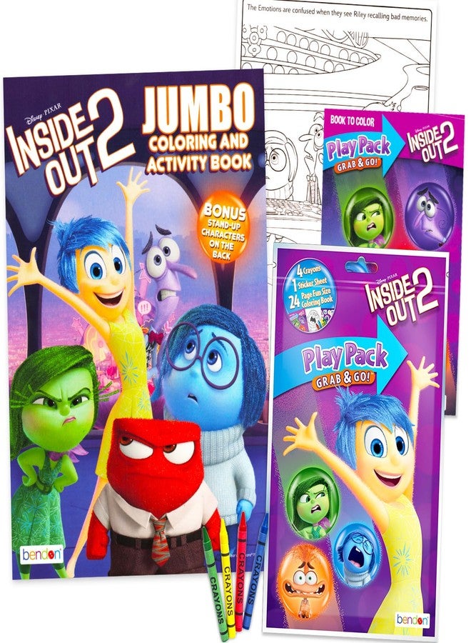Disney Pixar Inside Out Disney Coloring and Activity Book 2 Books Filled with Stickers, Posters, Coloring Activities - Image 1